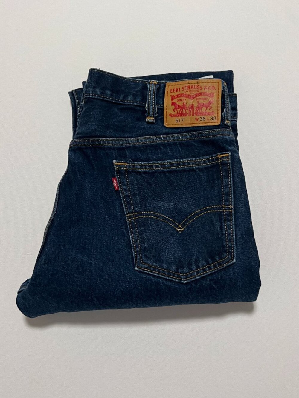 Levi's 517 Jeans Bootcut Dark Wash Denim Casual Blue Men's size 36x32